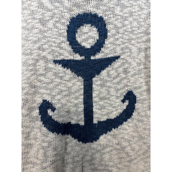 Cato Women's Sweater 22/24 W Nautical Anchor  Blue Cream Stripes Beach - Picture 3 of 6